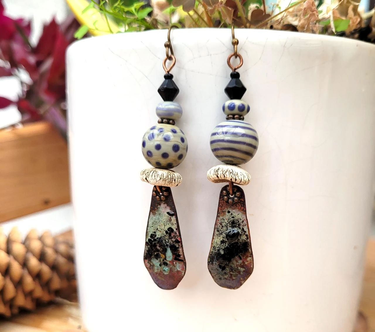 Handcrafted enamel earrings, lampworks, and artisan ceramics. – photo 5